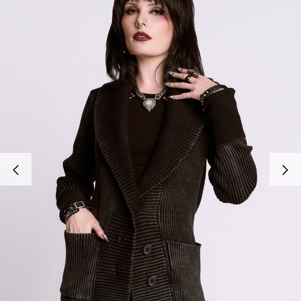 Midnight Hour Distressed Rib Cardigan - Picture 5 of 14